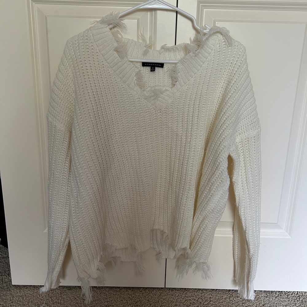 Staccato Cream V-Neck Sweater